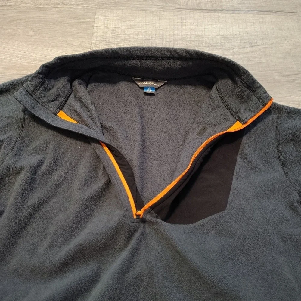 Eddie Bauer First Ascent 1/4‎ Zip Pullover Mens Large Gray Fleece Soft Chest Zip
